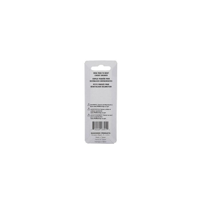 Seachoice 13391 Mini Push to Reset Circuit Breaker, 10 AMP