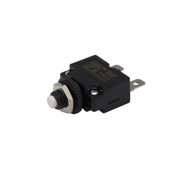Seachoice 13411 Mini Push to Reset Circuit Breaker, 20 AMP