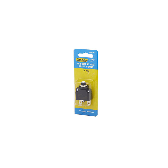Seachoice 13421 Mini Push to Reset Circuit Breaker, 30 AMP