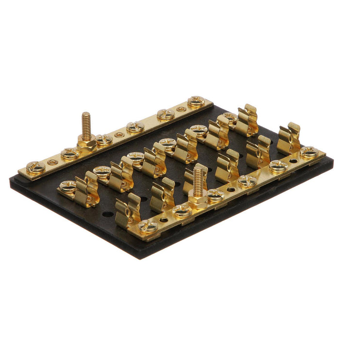 Seachoice 13441 6-Gang Fuse & Terminal Block, Brass Clips & Contacts, SFE 20 Amp of 3AG Fuse