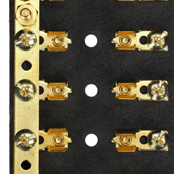 Seachoice 13441 6-Gang Fuse & Terminal Block, Brass Clips & Contacts, SFE 20 Amp of 3AG Fuse