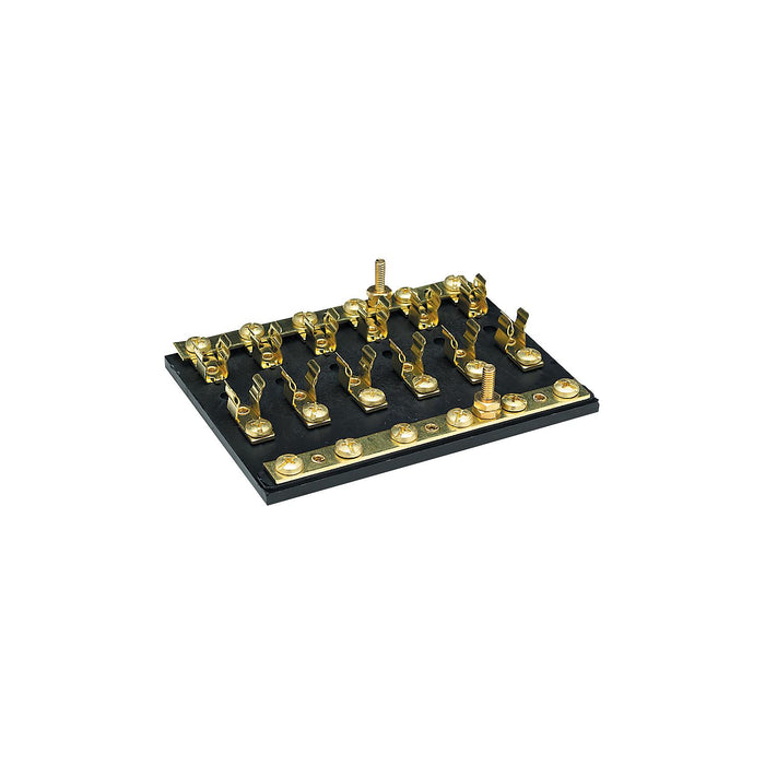 Seachoice 13441 6-Gang Fuse & Terminal Block, Brass Clips & Contacts, SFE 20 Amp of 3AG Fuse
