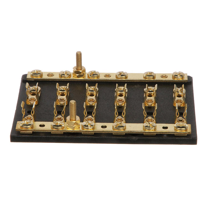 Seachoice 13441 6-Gang Fuse & Terminal Block, Brass Clips & Contacts, SFE 20 Amp of 3AG Fuse