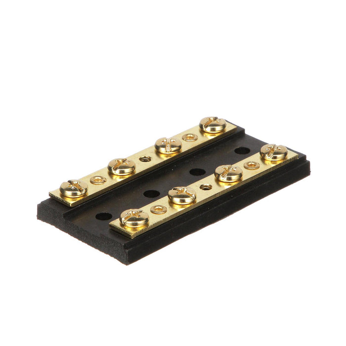 Seachoice 13501 Terminal Block, 4-Gang, Plastic Base with Brass Hardware