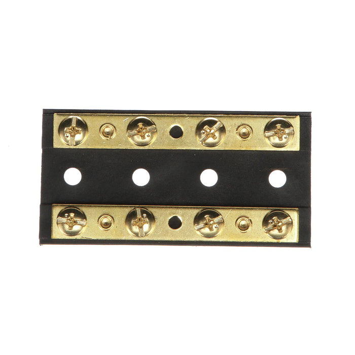 Seachoice 13501 Terminal Block, 4-Gang, Plastic Base with Brass Hardware