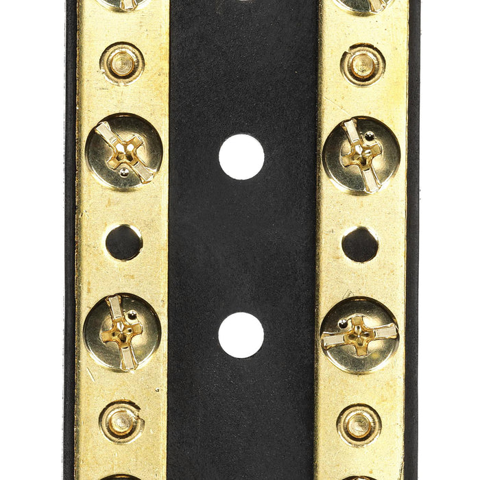 Seachoice 13501 Terminal Block, 4-Gang, Plastic Base with Brass Hardware