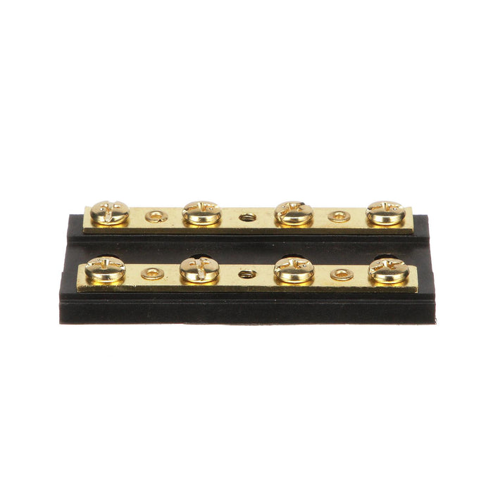 Seachoice 13501 Terminal Block, 4-Gang, Plastic Base with Brass Hardware