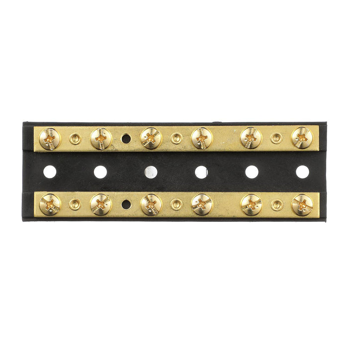 Seachoice 13531 Terminal Block, 6-Gang, Brass Clips and Contacts