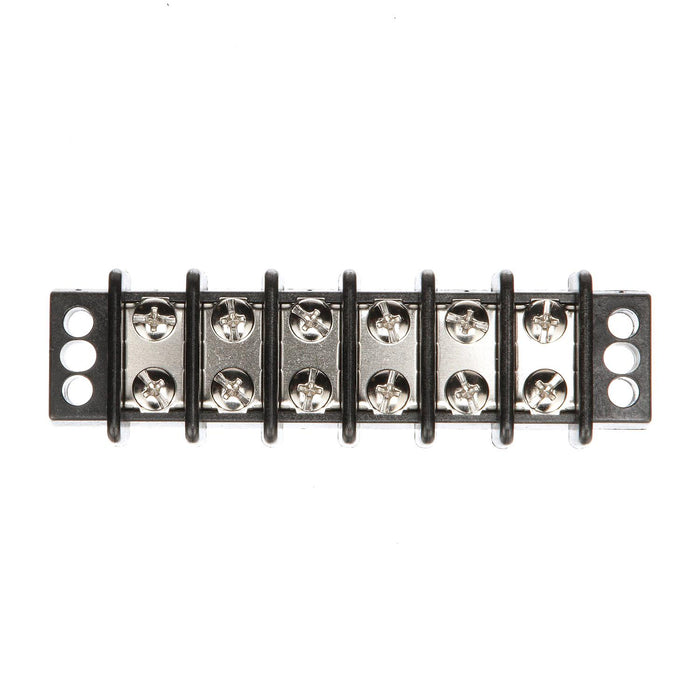 Seachoice 13571 Terminal Block, 6-Gang, Nickel Plated Brass Terminals