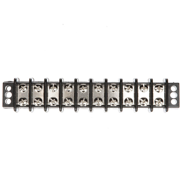 Seachoice 13591 Terminal Block, 10-Gang, Nickel Plated Brass Terminals