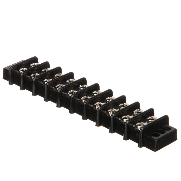 Seachoice 13591 Terminal Block, 10-Gang, Nickel Plated Brass Terminals