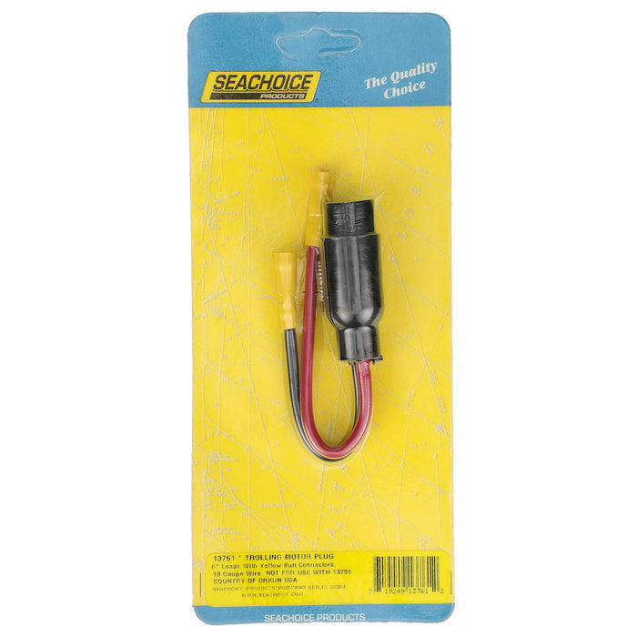 Seachoice 13761 Trolling Motor Plug, Straight Female, Motor Side, 6 in. Lead Wires