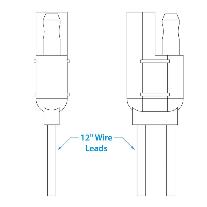 Seachoice 13841 2 Pole Wire Connector, Male/Female, 12 In. Lead