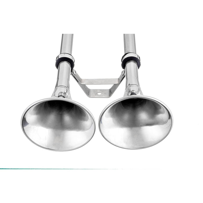 Seachoice HYF-305LT-24V Dual Trumpet Electric Horn, Stainless Steel, 123 dB Rating, 24V, 5 Max Amps, 18-1/2 in. L