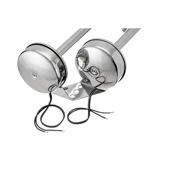 Seachoice HYF-305LT-24V Dual Trumpet Electric Horn, Stainless Steel, 123 dB Rating, 24V, 5 Max Amps, 18-1/2 in. L