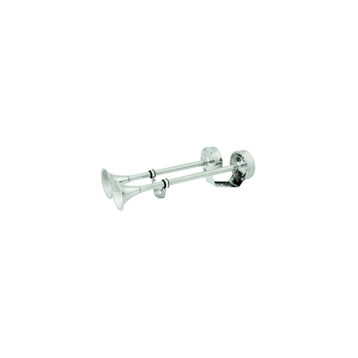 Seachoice HYF-305LT-24V Dual Trumpet Electric Horn, Stainless Steel, 123 dB Rating, 24V, 5 Max Amps, 18-1/2 in. L