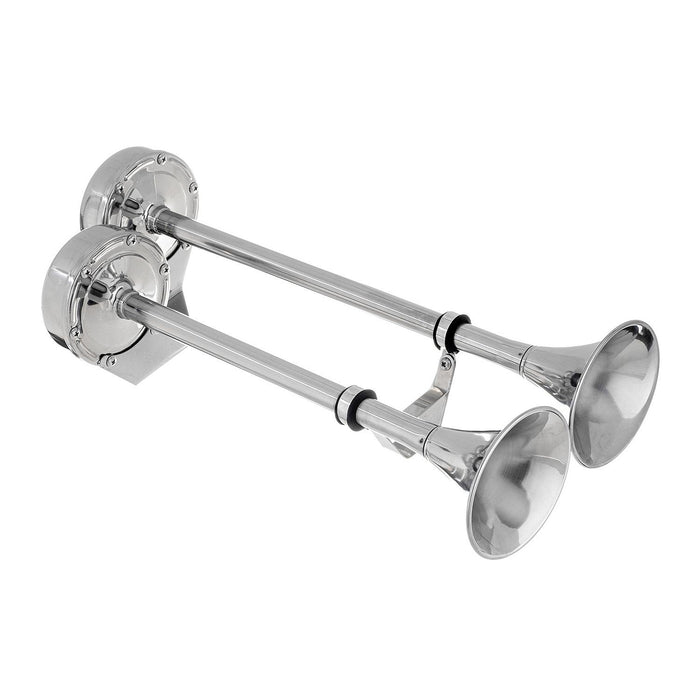Seachoice HYF-305LT-24V Dual Trumpet Electric Horn, Stainless Steel, 123 dB Rating, 24V, 5 Max Amps, 18-1/2 in. L