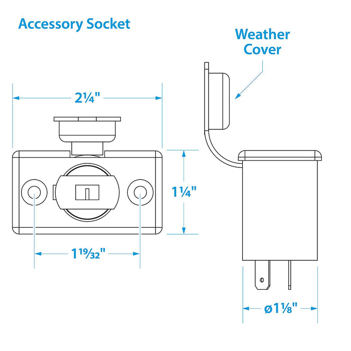 Seachoice 15001 Accessory Plug and Socket, 12V Spotlight