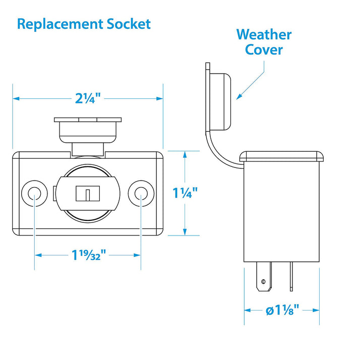 Seachoice 15011 Accessory Socket, 12V
