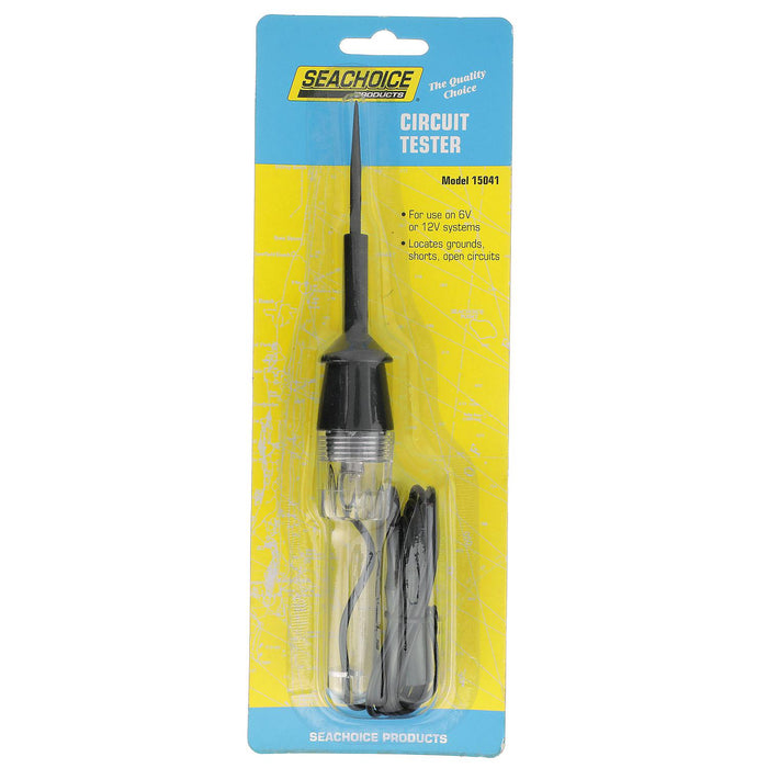 Seachoice 15041 Circuit Tester, 6V or 12V, Includes 8-Inch Wire w/ Alligator Clips