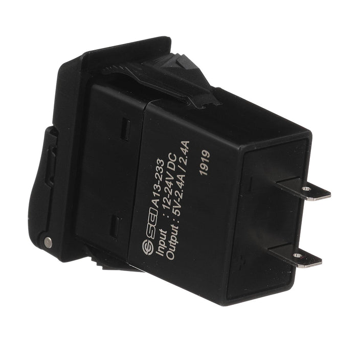 Seachoice A13-233A-01-BBRV Dual USB Voltmeter, 12-24V