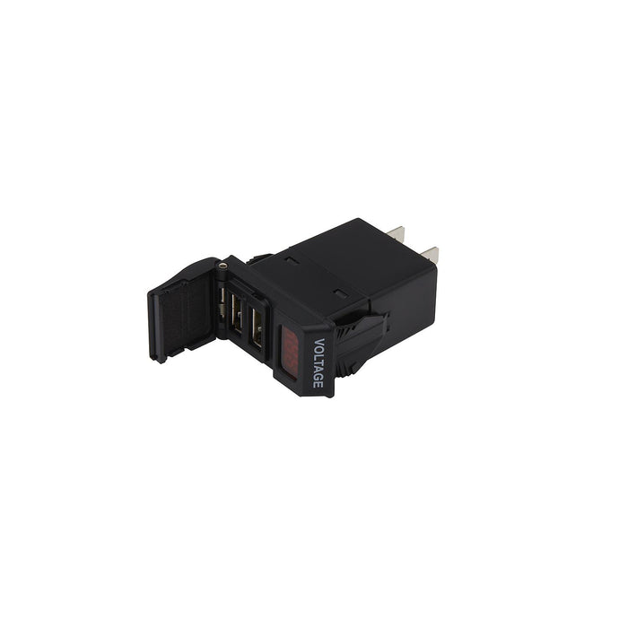 Seachoice A13-233A-01-BBRV Dual USB Voltmeter, 12-24V