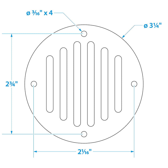 Seachoice 16081 Round Ventilator Cover, 3-1/4" Diameter, Covers Holes Up to 2-1/2", Stamped Stainless Steel