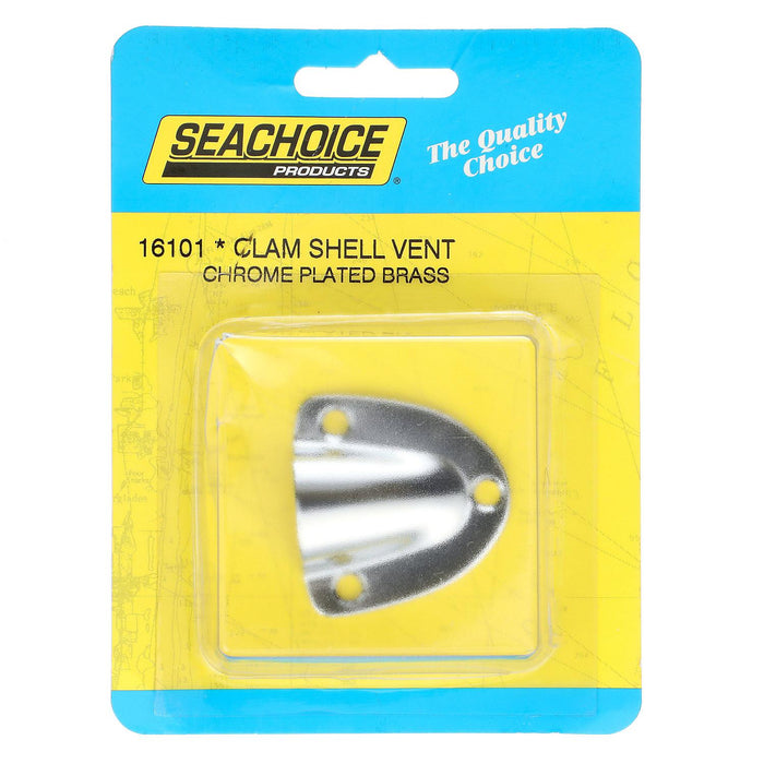 Seachoice 16101 Chrome Plated Brass Clam Shell Ventilator 1-9/16" x 1-1/2" x, 15/32"