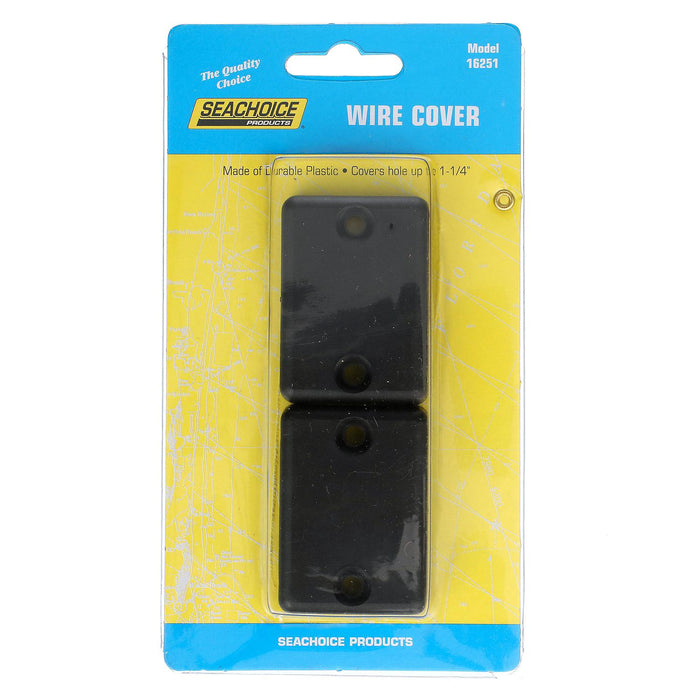 Seachoice 16251 Plastic Wire Cover, Black Finish, Pack of 2