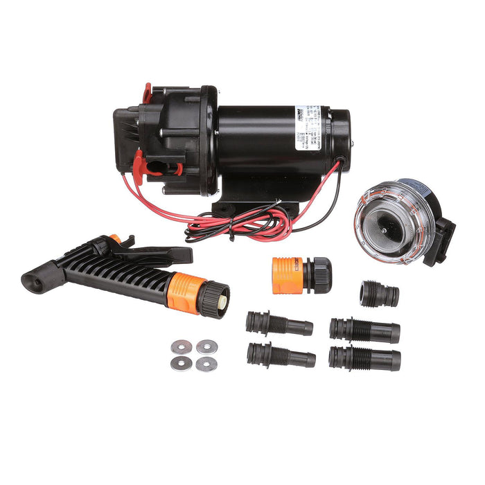 Seachoice 10-13399-03SC Wash Down Pump, 3.5 GPM @ 41 PSI, 12V DC, Includes Spray Nozzle and Inlet Strainer