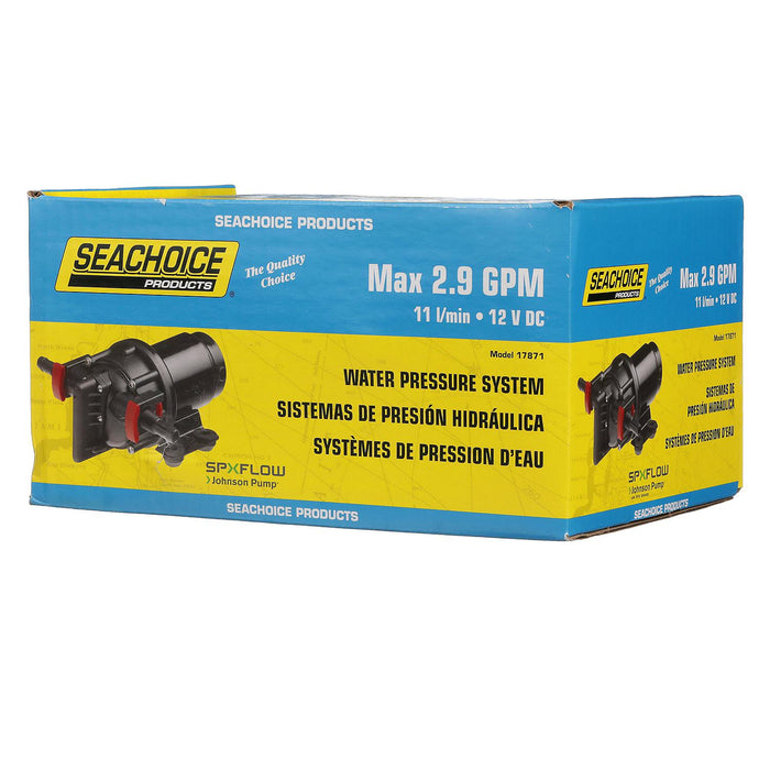 Seachoice 10-13405-103SC Water Pressure System Pump, 2.9 GPM Max @ 41 PSI, 6.5 Ft. Max. Suction Lift, 12V DC