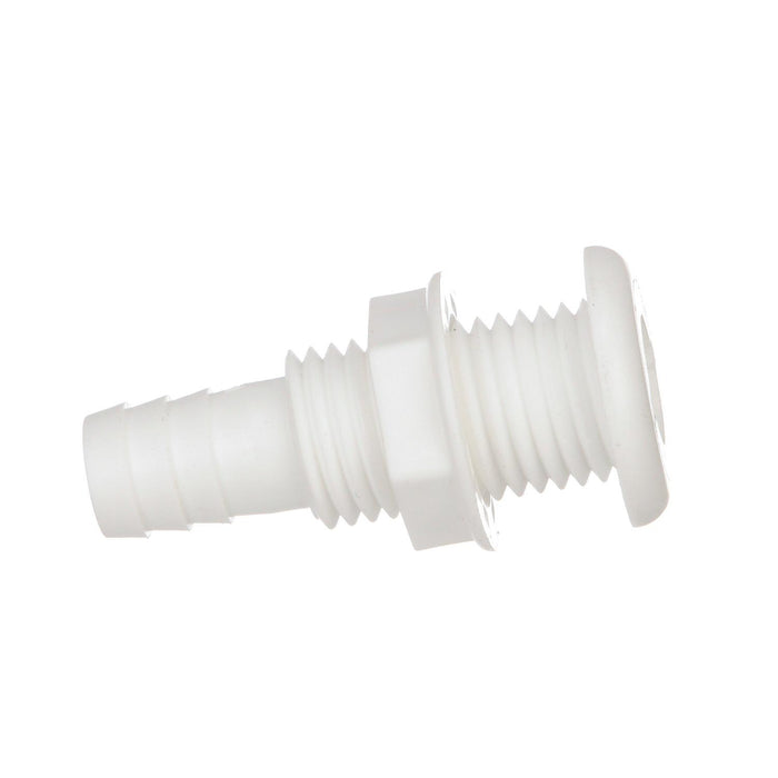 Seachoice 50-18051 Thru-Hull Connector w/ Broad Flange, Fits 3/4 In. ID Hose, 1-1/4 In. Max Hull