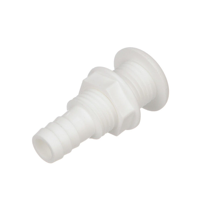Seachoice 50-18051 Thru-Hull Connector w/ Broad Flange, Fits 3/4 In. ID Hose, 1-1/4 In. Max Hull