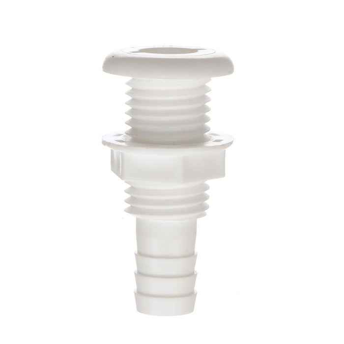Seachoice 50-18051 Thru-Hull Connector w/ Broad Flange, Fits 3/4 In. ID Hose, 1-1/4 In. Max Hull