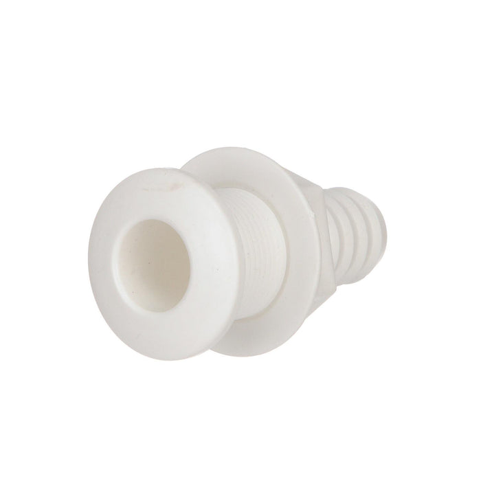 Seachoice 50-18071 Thru-Hull Connector w/ Broad Flange, Fits 1 In. ID Hose, 1-1/4 In. Max Hull