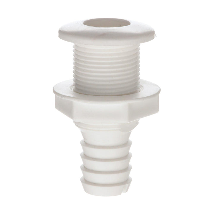 Seachoice 50-18071 Thru-Hull Connector w/ Broad Flange, Fits 1 In. ID Hose, 1-1/4 In. Max Hull