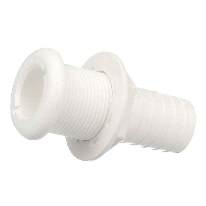 Seachoice 50-18091 Thru-Hull Connector w/ Broad Flange, White Finish, 1.125 In.