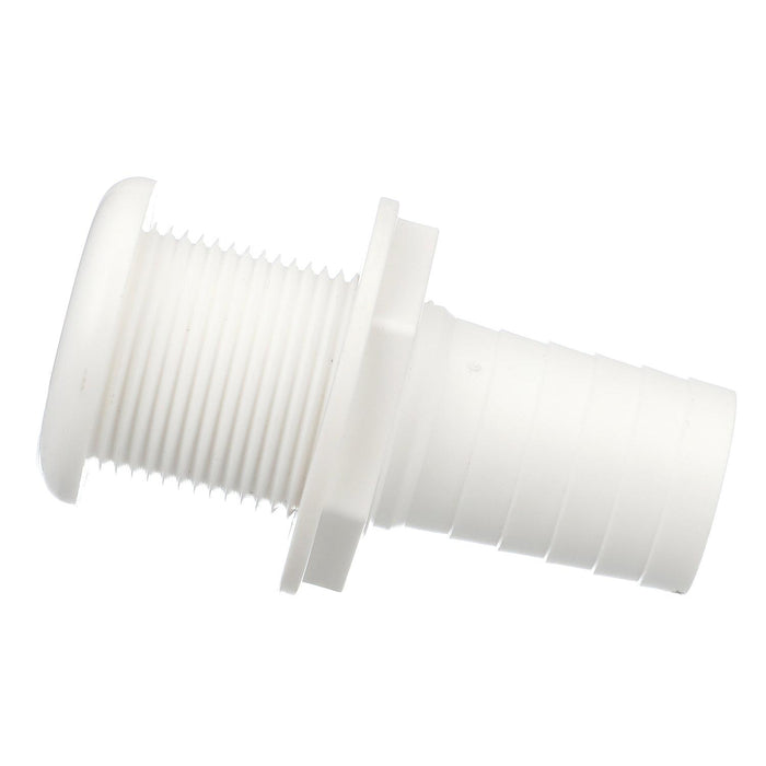 Seachoice 50-18091 Thru-Hull Connector w/ Broad Flange, White Finish, 1.125 In.