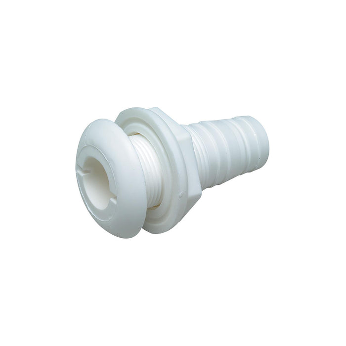 Seachoice 50-18071 Thru-Hull Connector w/ Broad Flange, Fits 1 In. ID Hose, 1-1/4 In. Max Hull
