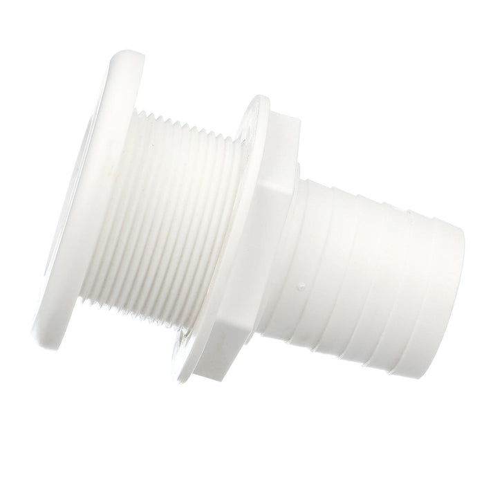 Seachoice 50-18111 Thru-Hull Connector w/ Broad Flange, White Finish, 1.5 In.