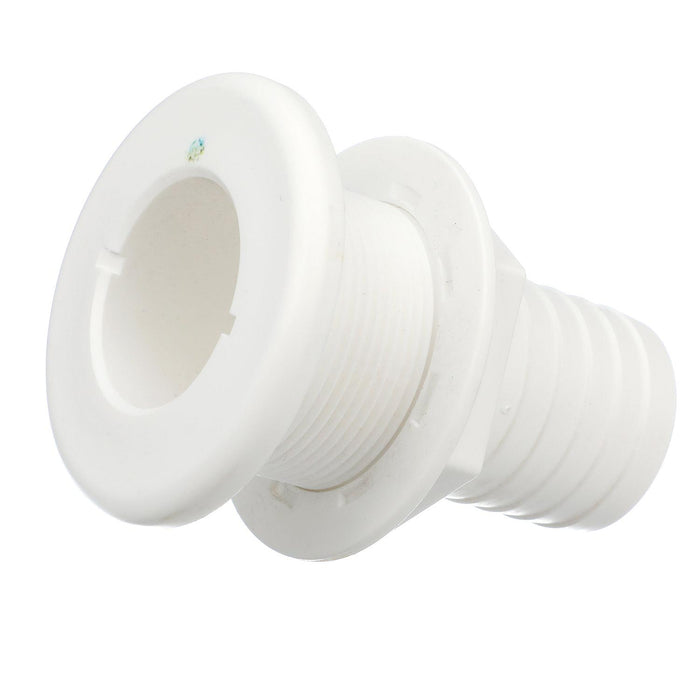 Seachoice 50-18111 Thru-Hull Connector w/ Broad Flange, White Finish, 1.5 In.