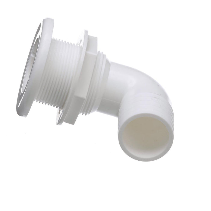 Seachoice 50-18121 90-Degree Thru-Hull Connector, Fits 1-1/2 in. ID Hose, 1-3/8 in. Max Hull