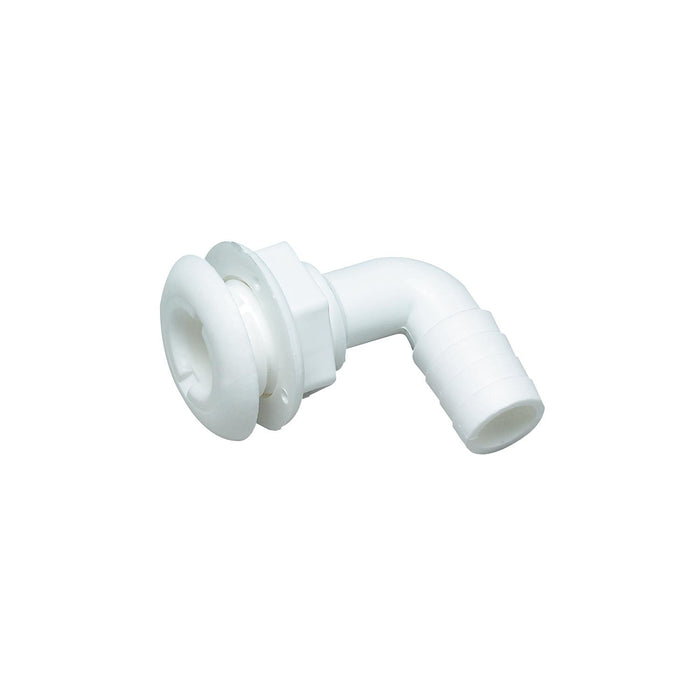 Seachoice 50-18121 90-Degree Thru-Hull Connector, Fits 1-1/2 in. ID Hose, 1-3/8 in. Max Hull
