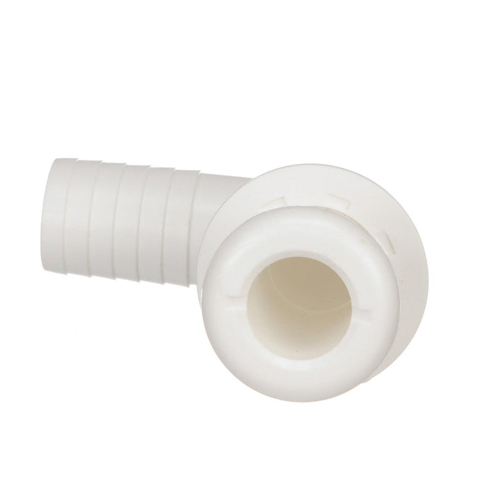 Seachoice 50-18141 90-Degree Thru-Hull Connector, Fits 1-1/8 In. ID Hose, 1-1/8 In. Max Hull