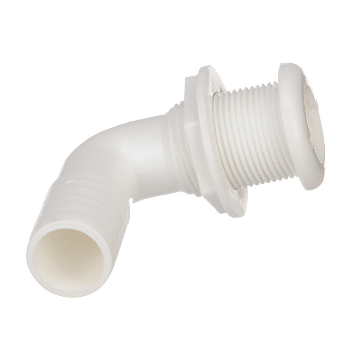 Seachoice 50-18141 90-Degree Thru-Hull Connector, Fits 1-1/8 In. ID Hose, 1-1/8 In. Max Hull