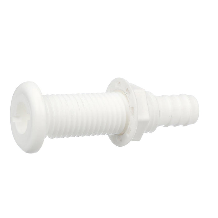 Seachoice 18161 Polypropylene Extra Long Thru-Hull Connector for 3/4 in. ID Hose, White Finish