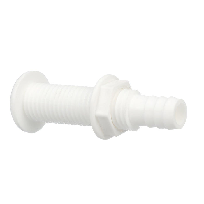 Seachoice 18161 Polypropylene Extra Long Thru-Hull Connector for 3/4 in. ID Hose, White Finish