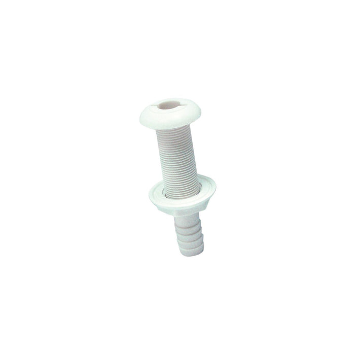 Seachoice 18161 Polypropylene Extra Long Thru-Hull Connector for 3/4 in. ID Hose, White Finish