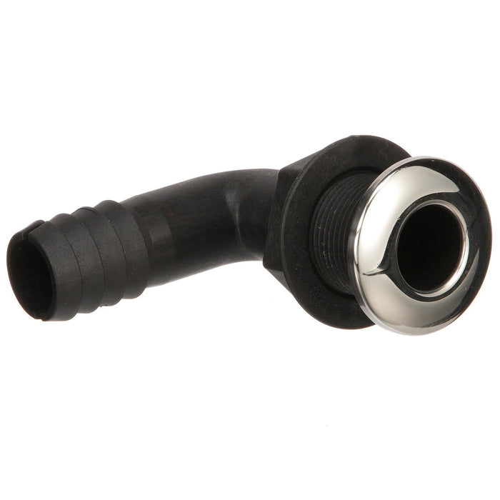 Seachoice 50-18561 90-Degree Thru-Hull Connector, Fits 1-1/8 In. ID Hose, 1-3/8 In. Max Hull