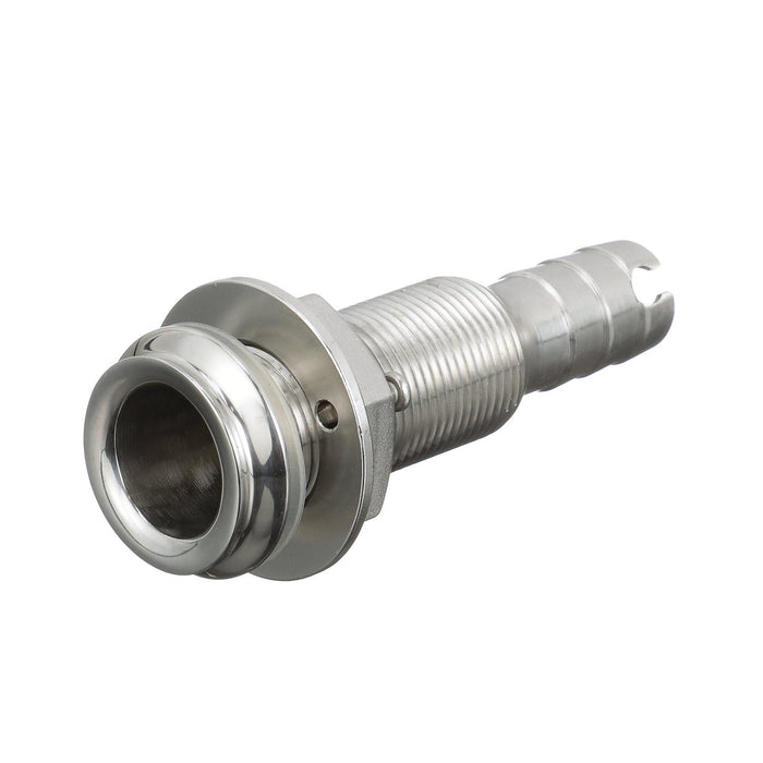 Seachoice 50-18591 Thru Hull Fitting, Mega-Flow Dripless, 316 Stainless Steel, Fits 5/8" Hose, 1-1/2" Max Hull